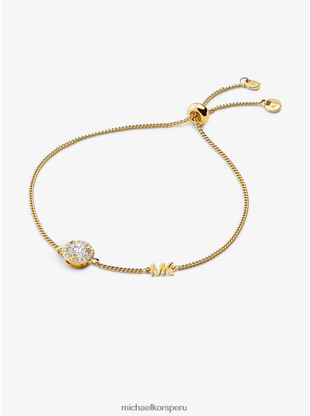 joyas educacion fisica Michael Kors mujer pulsera deslizante con halo pavé de plata de ley chapada en metales preciosos oro 8FX48V2445