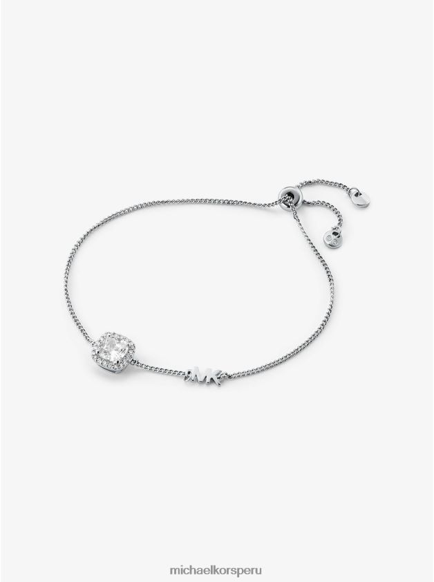 joyas educacion fisica Michael Kors mujer pulsera deslizante con halo pavimentado en plata de ley plata 8FX48V2455