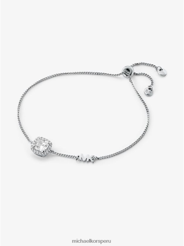 joyas educacion fisica Michael Kors mujer pulsera deslizante con halo pavimentado en plata de ley plata 8FX48V2458