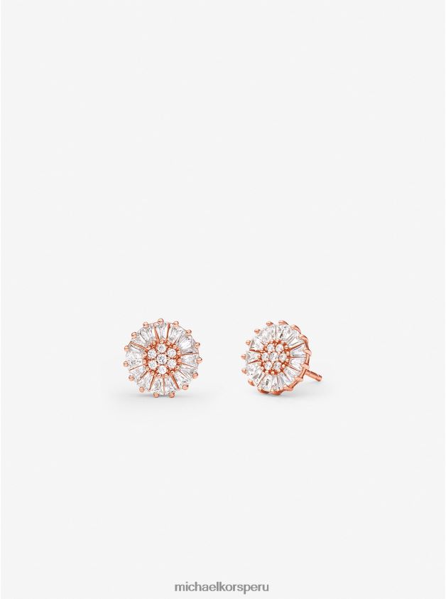 joyas educacion fisica Michael Kors mujer Pendientes de plata de ley con baño de metales preciosos y pavé oro rosa 8FX48V2516