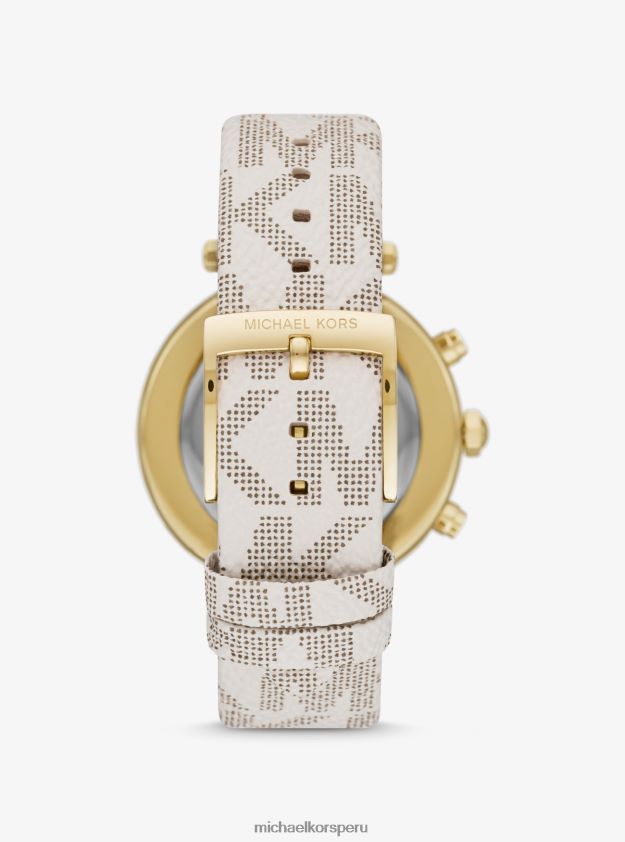 accesorios educacion fisica Michael Kors mujer Reloj Parker extragrande en tono dorado y con logo. vainilla 8FX48V2429