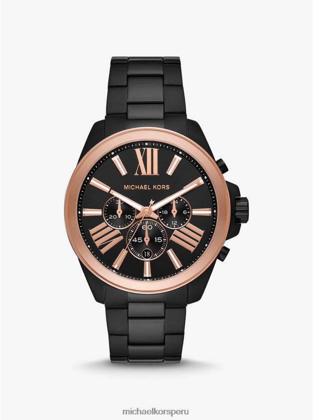 accesorios educacion fisica Michael Kors mujer reloj Wren extragrande en dos tonos negro 8FX48V2433
