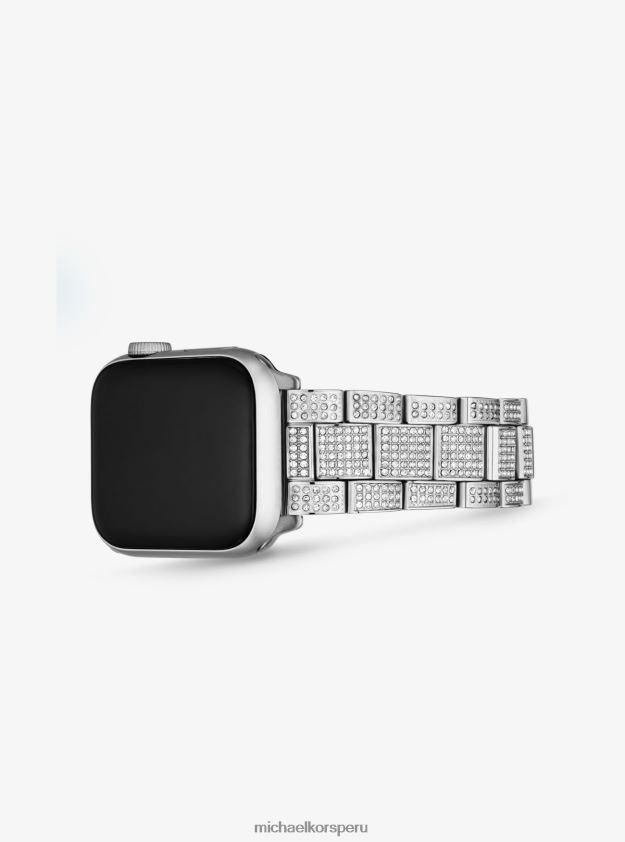 accesorios educacion fisica Michael Kors mujer Correa pavimentada en tono plateado para Apple Watch. plata 8FX48V2358