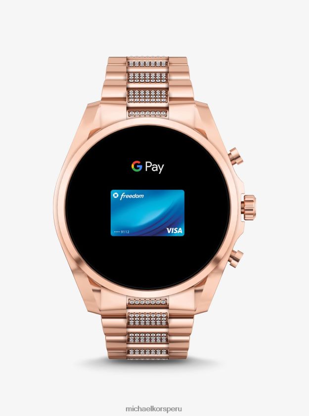 accesorios educacion fisica Michael Kors mujer reloj inteligente bradshaw pave gen 6 en tono dorado rosa oro rosa 8FX48V2356