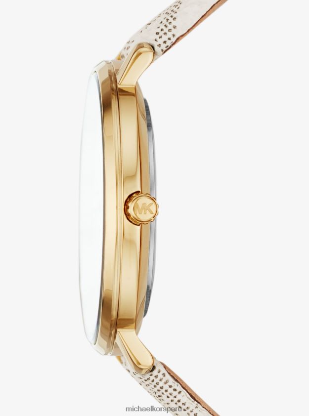 accesorios educacion fisica Michael Kors mujer logotipo de pyper y reloj en tono dorado vainilla 8FX48V2397