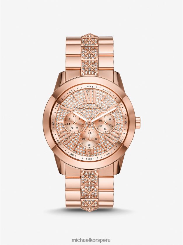 accesorios educacion fisica Michael Kors mujer Reloj Bryn extragrande en tono dorado rosa con pavé oro rosa 8FX48V2371