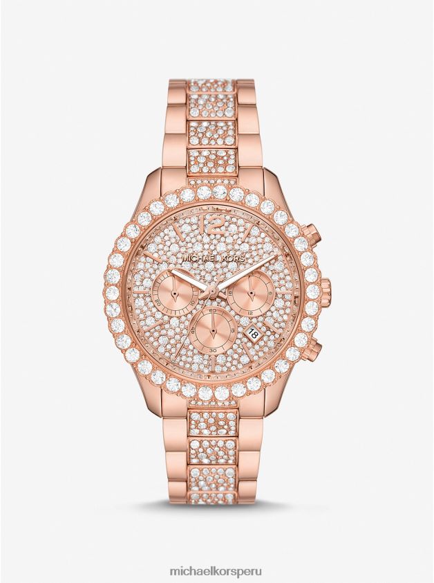accesorios educacion fisica Michael Kors mujer Reloj Layton extragrande en tono dorado rosa con pavé oro rosa 8FX48V2372