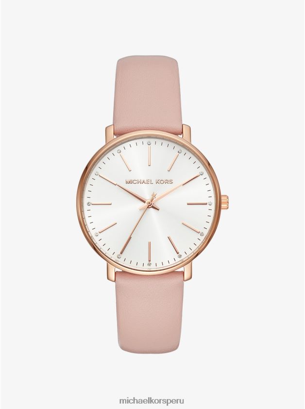 accesorios educacion fisica Michael Kors mujer Reloj Pyper de cuero en tono dorado rosa oro rosa 8FX48V2380