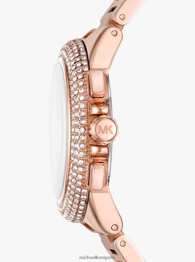 accesorios educacion fisica Michael Kors mujer reloj Camille extragrande en tono dorado rosa con pavé oro rosa 8FX48V2366