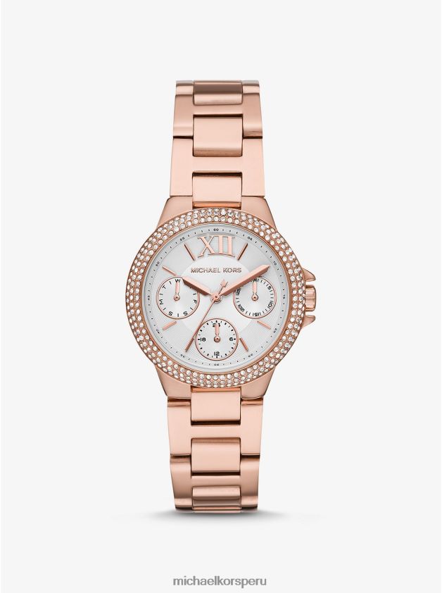 accesorios educacion fisica Michael Kors mujer reloj mini camille pave en tono dorado rosa oro rosa 8FX48V2375