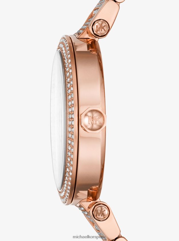 accesorios educacion fisica Michael Kors mujer reloj parker extragrande pavé en tono dorado rosa oro rosa 8FX48V2378