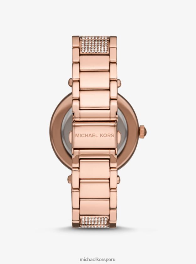 accesorios educacion fisica Michael Kors mujer reloj parker extragrande pavé en tono dorado rosa oro rosa 8FX48V2378