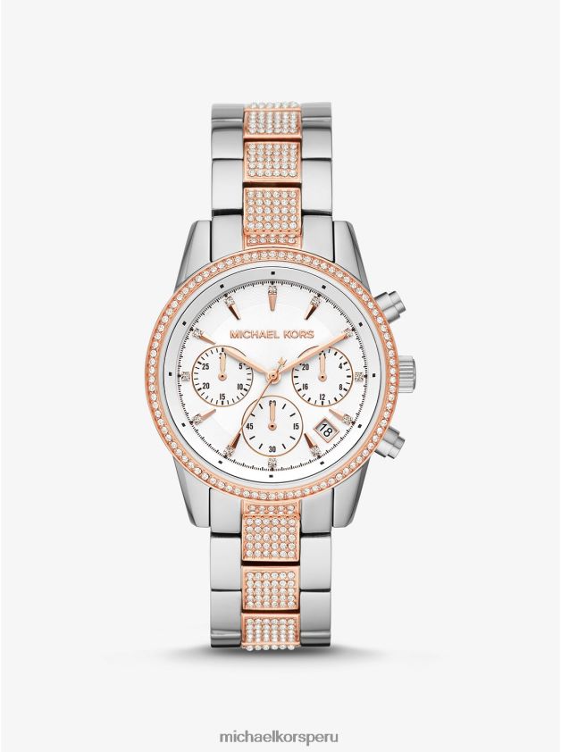 accesorios educacion fisica Michael Kors mujer reloj ritz pave de dos tonos Dos tonos 8FX48V2382