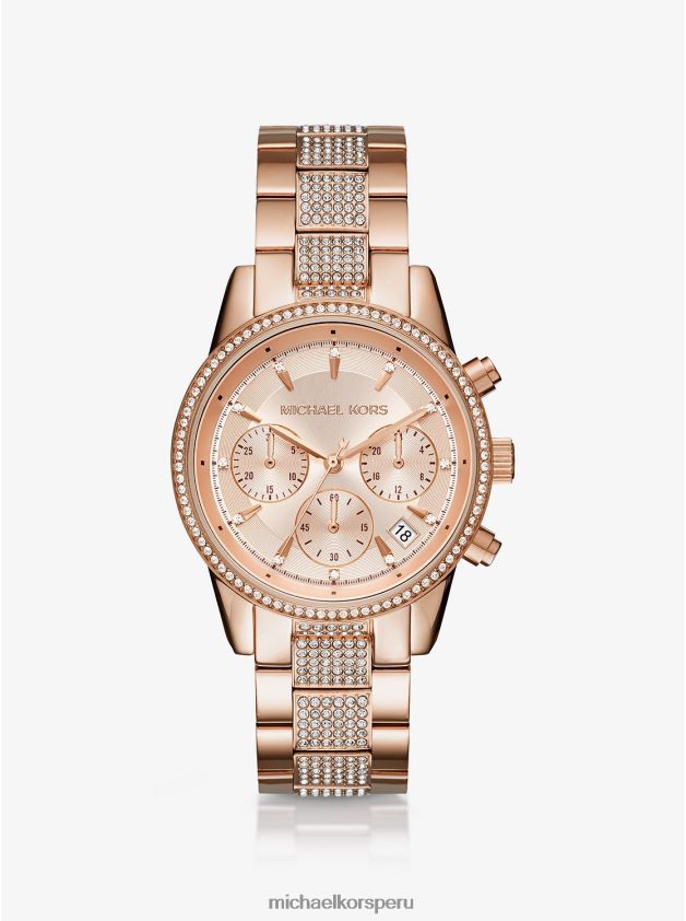 accesorios educacion fisica Michael Kors mujer reloj ritz pave en tono oro rosa oro rosa 8FX48V2381