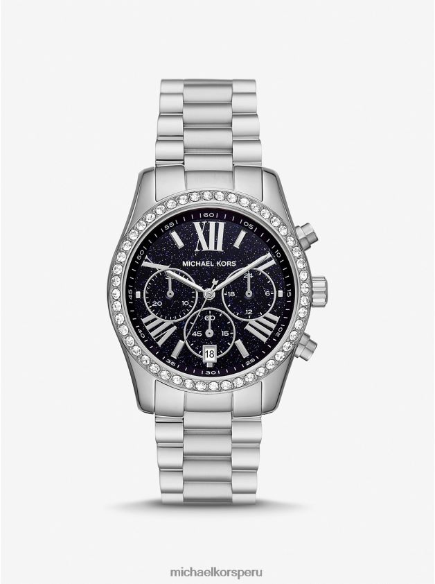 accesorios educacion fisica Michael Kors mujer reloj lexington pave en tono plateado plata 8FX48V2406