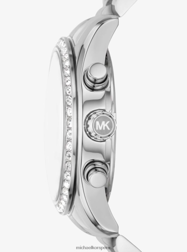 accesorios educacion fisica Michael Kors mujer reloj lexington pave en tono plateado plata 8FX48V2406