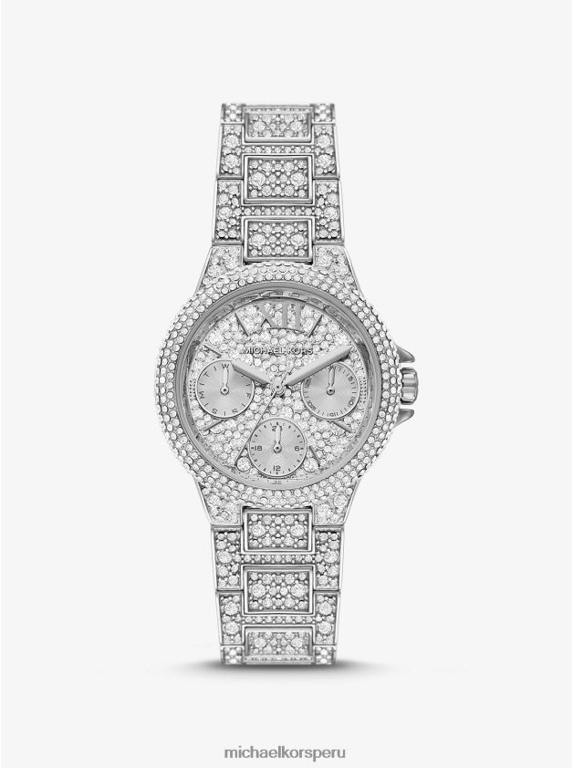 accesorios educacion fisica Michael Kors mujer reloj mini camille pave en tono plateado plata 8FX48V2408