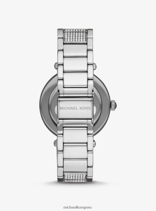accesorios educacion fisica Michael Kors mujer reloj parker pave extragrande en tono plateado plata 8FX48V2414