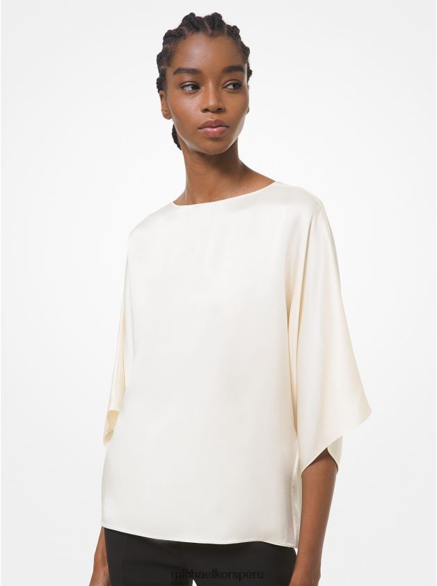 ropa educacion fisica Michael Kors mujer colección nikki blusa charmeuse satinada crudo 8FX48V3748