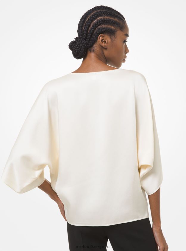 ropa educacion fisica Michael Kors mujer colección nikki blusa charmeuse satinada crudo 8FX48V3748