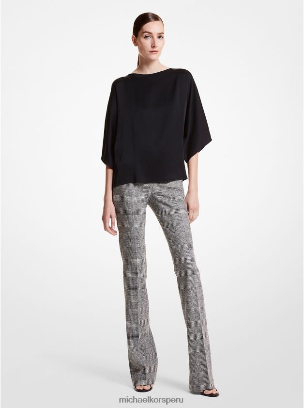 ropa educacion fisica Michael Kors mujer colección nikki blusa charmeuse satinada negro 8FX48V3606