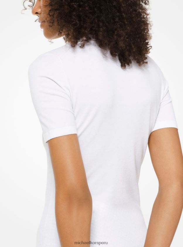 ropa educacion fisica Michael Kors mujer camiseta de viscosa elástica de la colección Blanco óptico 8FX48V3690