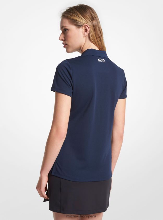 ropa educacion fisica Michael Kors mujer polo de piqué con logo de golf azul medianoche 8FX48V410
