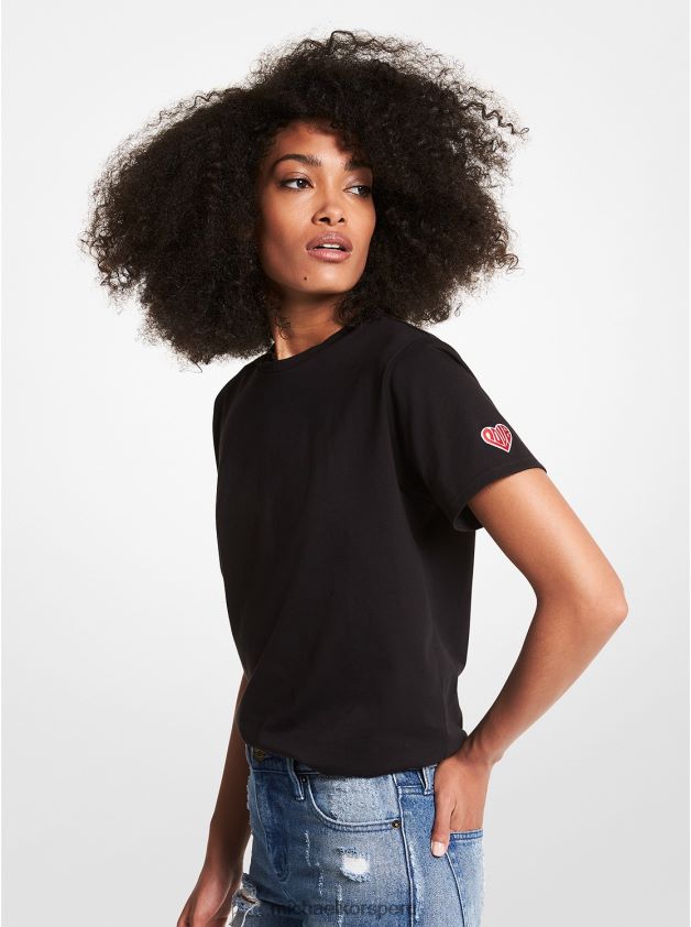 ropa educacion fisica Michael Kors mujer ver hambre detener amor camiseta unisex de algodón orgánico negro 8FX48V465