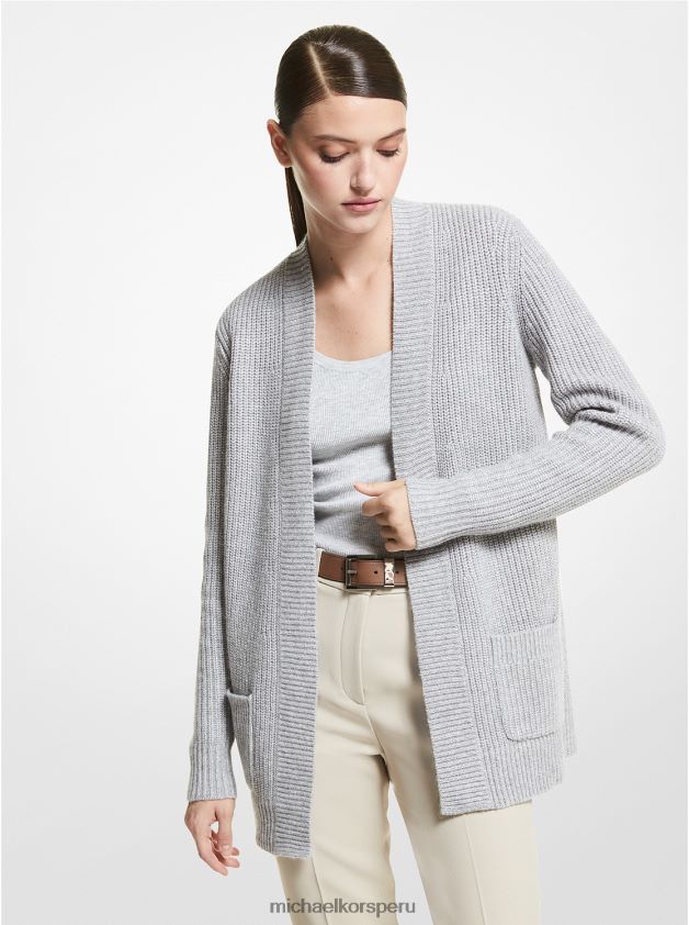 ropa educacion fisica Michael Kors mujer cárdigan de mezcla de cachemira de la colección Perla gris 8FX48V3668