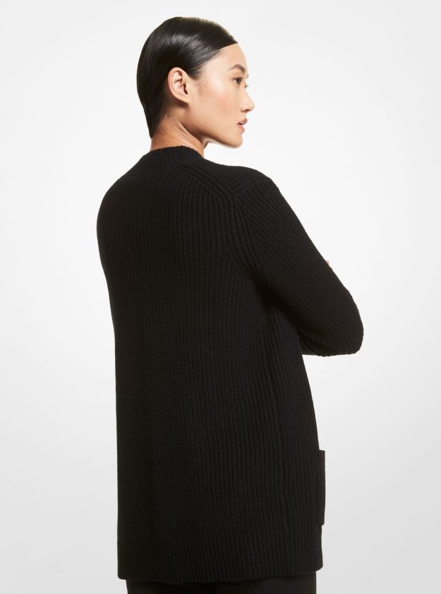 ropa educacion fisica Michael Kors mujer cárdigan de mezcla de cachemira de la colección negro 8FX48V3670