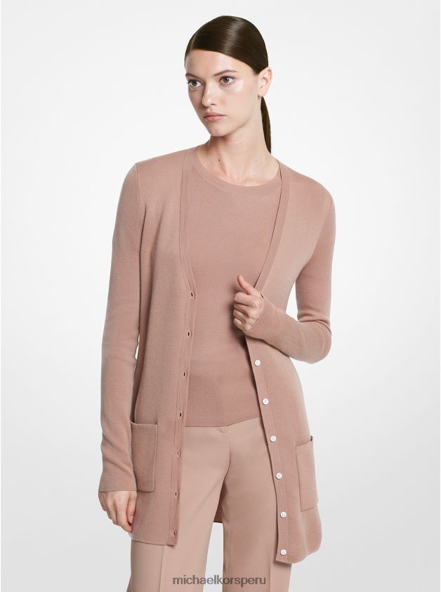 ropa educacion fisica Michael Kors mujer colección de cárdigan de cachemir bette bronceado 8FX48V3684