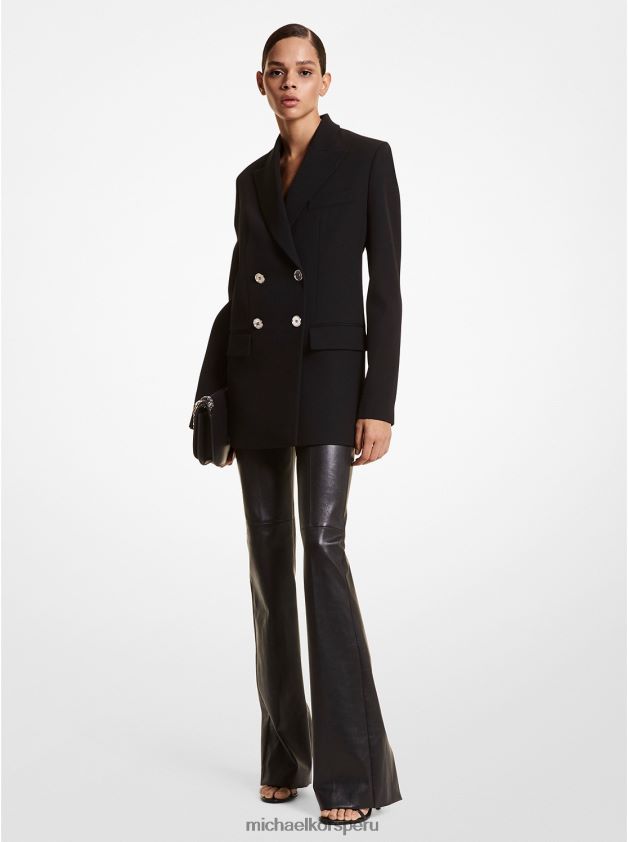 ropa educacion fisica Michael Kors mujer blazer cruzado de gabardina de lana de la colección negro 8FX48V3601