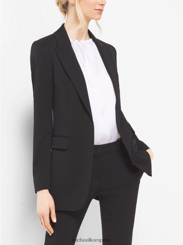 ropa educacion fisica Michael Kors mujer blazer de lana elástica de la colección negro 8FX48V3686