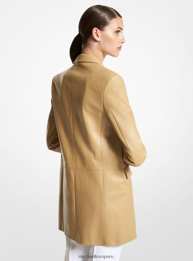 ropa educacion fisica Michael Kors mujer colección blazer boyfriend de piel plonge duna 8FX48V3462