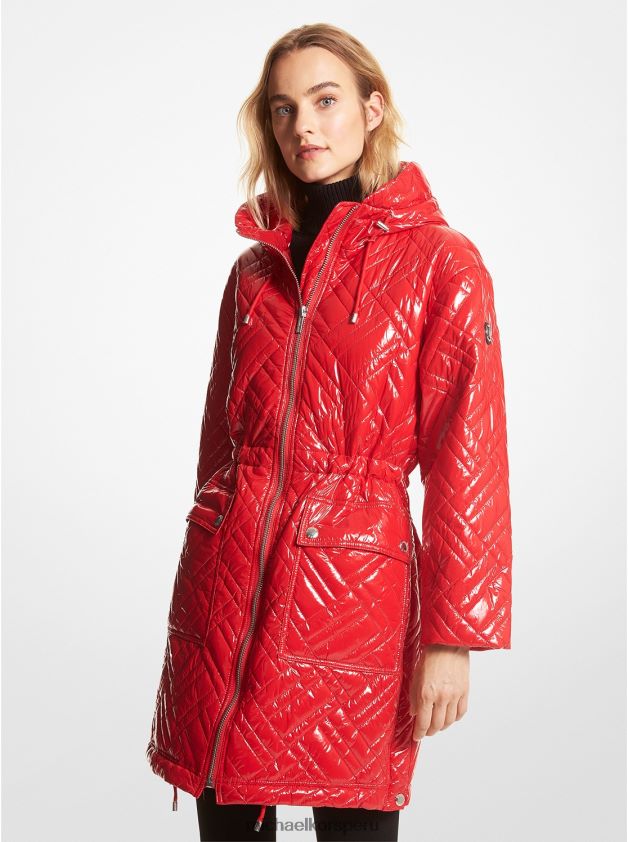 ropa educacion fisica Michael Kors mujer abrigo acolchado cire de nailon carmesí 8FX48V352