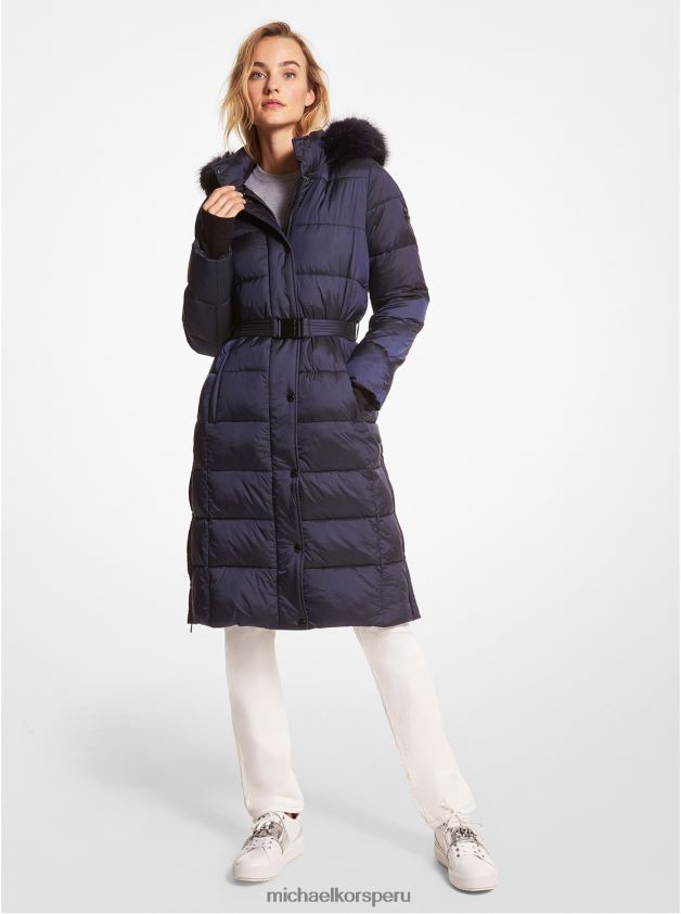 ropa educacion fisica Michael Kors mujer abrigo acolchado de nailon con cinturón Armada 8FX48V292