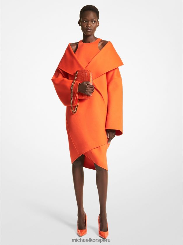 ropa educacion fisica Michael Kors mujer abrigo clutch de lana melton de doble cara de la colección naranja 8FX48V3597