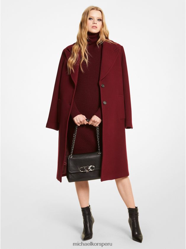 ropa educacion fisica Michael Kors mujer abrigo oversize de lana melton merlot 8FX48V244