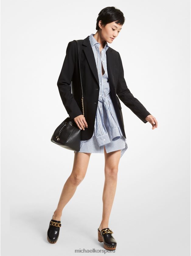 ropa educacion fisica Michael Kors mujer blazer boyfriend de lana elástica negro 8FX48V223