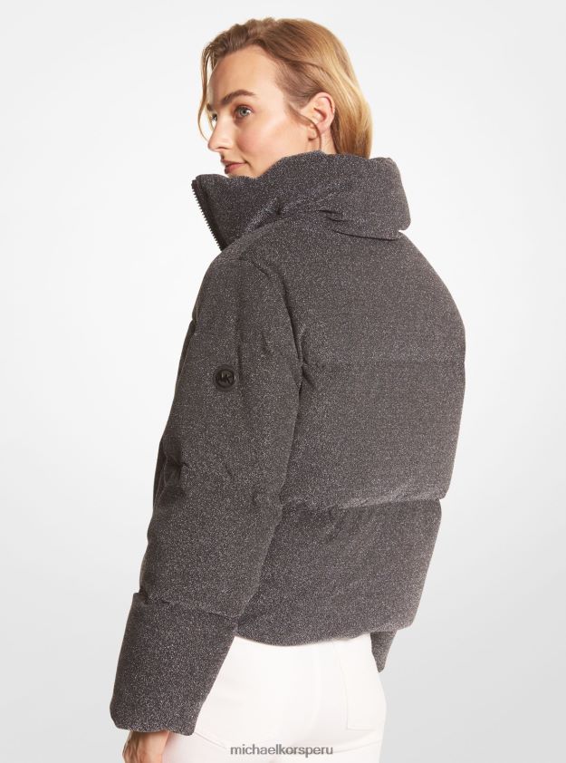 ropa educacion fisica Michael Kors mujer chaqueta acolchada de punto metalizado plata 8FX48V357