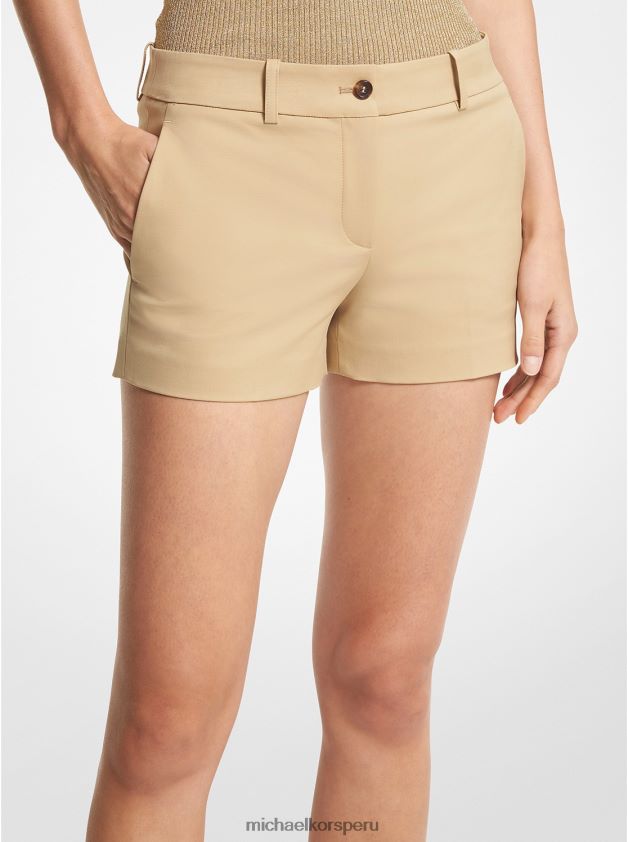 ropa educacion fisica Michael Kors mujer colección samantha shorts de algodón elástico duna 8FX48V3471
