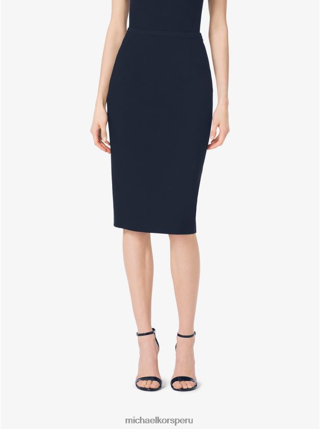 ropa educacion fisica Michael Kors mujer falda lápiz de gabardina de lana elástica Armada 8FX48V3685
