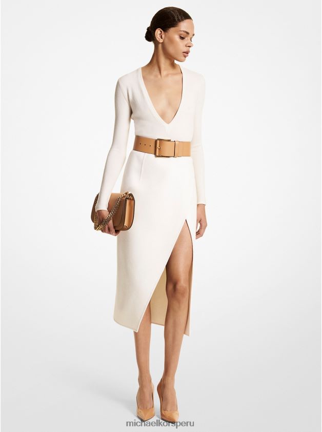 ropa educacion fisica Michael Kors mujer falda tijera cashgora doble faz colección blanco 8FX48V3619