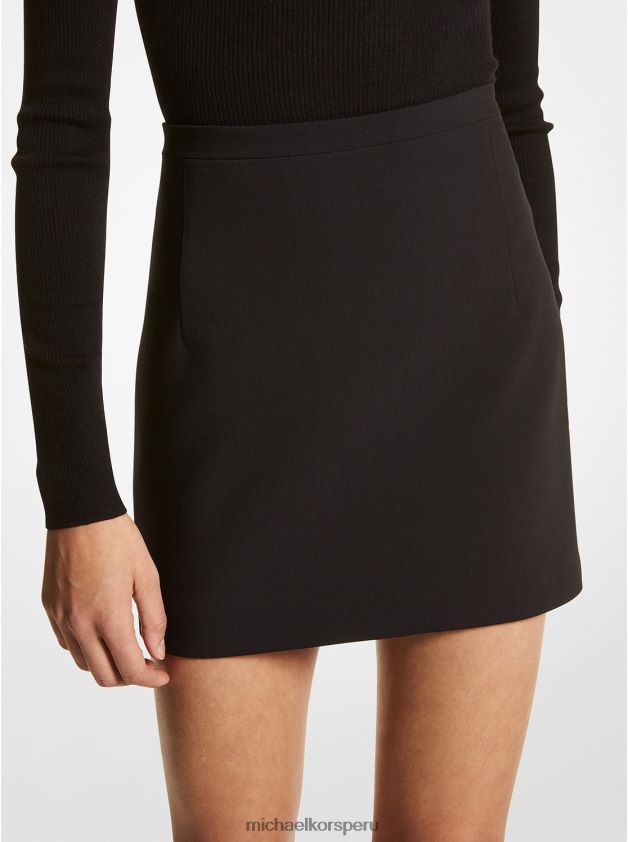 ropa educacion fisica Michael Kors mujer minifalda de crepé elástico con guijarros de la colección negro 8FX48V3759