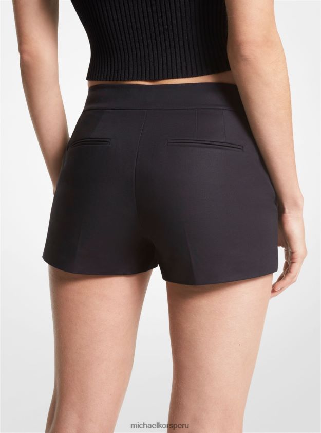 ropa educacion fisica Michael Kors mujer pantalones cortos de algodón elástico negro 8FX48V584