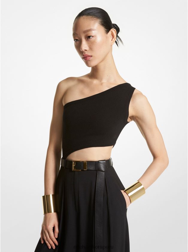 ropa educacion fisica Michael Kors mujer body de cachemir elástico con aberturas asimétricas de la colección negro 8FX48V3397