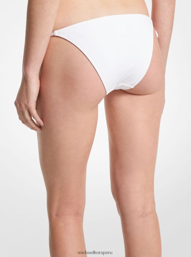 ropa educacion fisica Michael Kors mujer braguita de bikini de nailon elástico blanco 8FX48V545