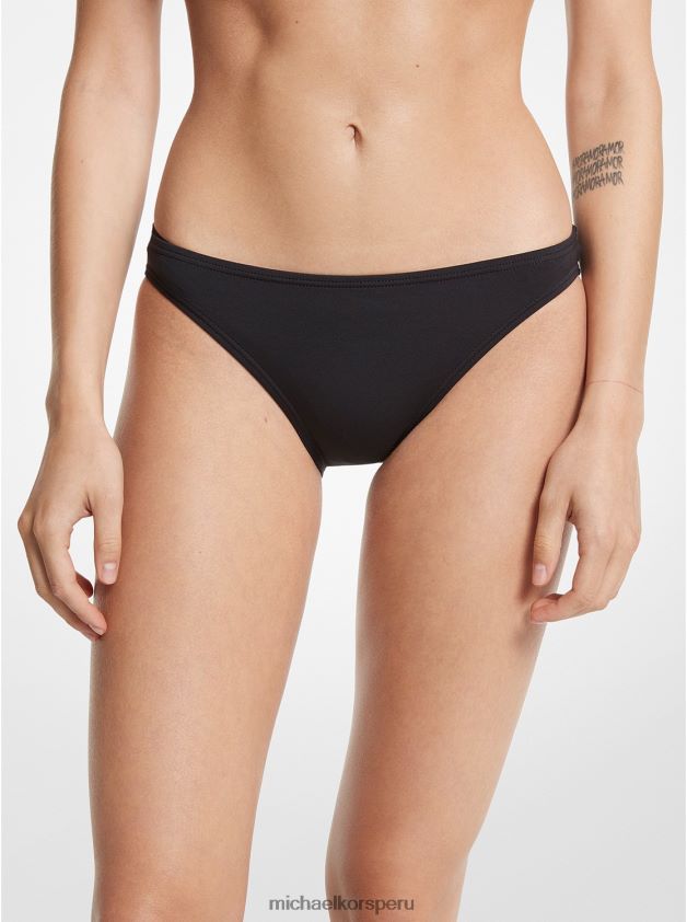 ropa educacion fisica Michael Kors mujer braguita de bikini de nailon elástico negro 8FX48V537