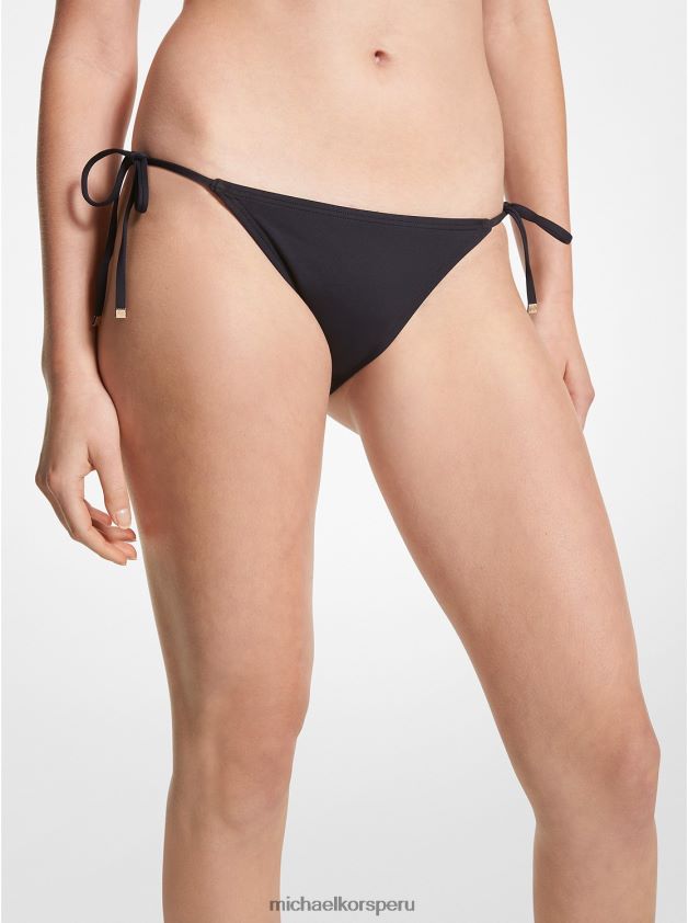 ropa educacion fisica Michael Kors mujer braguita de bikini de nailon elástico negro 8FX48V546