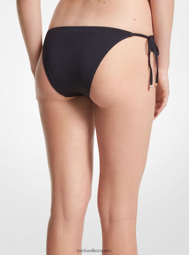 ropa educacion fisica Michael Kors mujer braguita de bikini de nailon elástico negro 8FX48V546